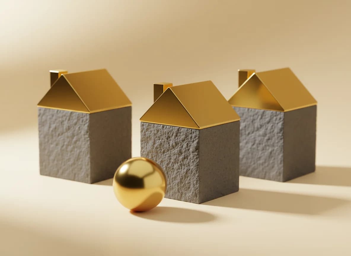Real Estate: a studio still life in graphite and gold for this industry